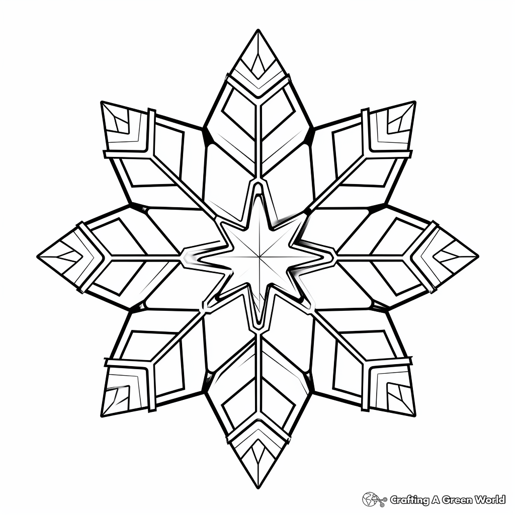 Crystal-Like Snowflake Coloring Pages 3