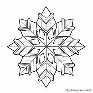Crystal-Like Snowflake Coloring Pages 4