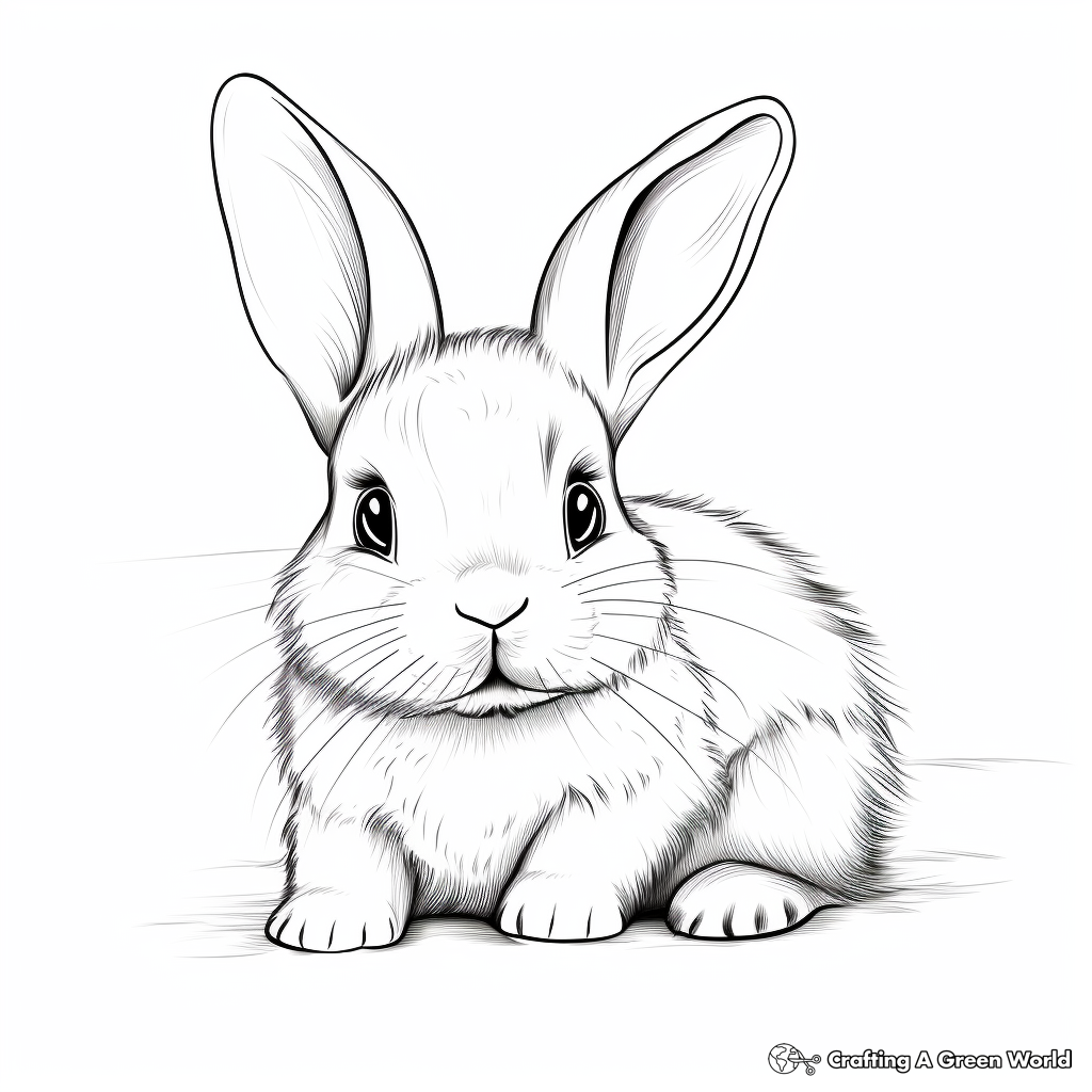 Cuddly Baby Bunny and Mommy Coloring Pages 2