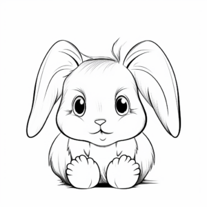 Cuddly Baby Bunny and Mommy Coloring Pages 3