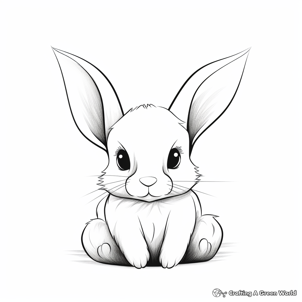Cuddly Baby Bunny and Mommy Coloring Pages 4