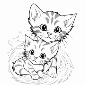 Cuddly Bengal Kittens Coloring Pages 2