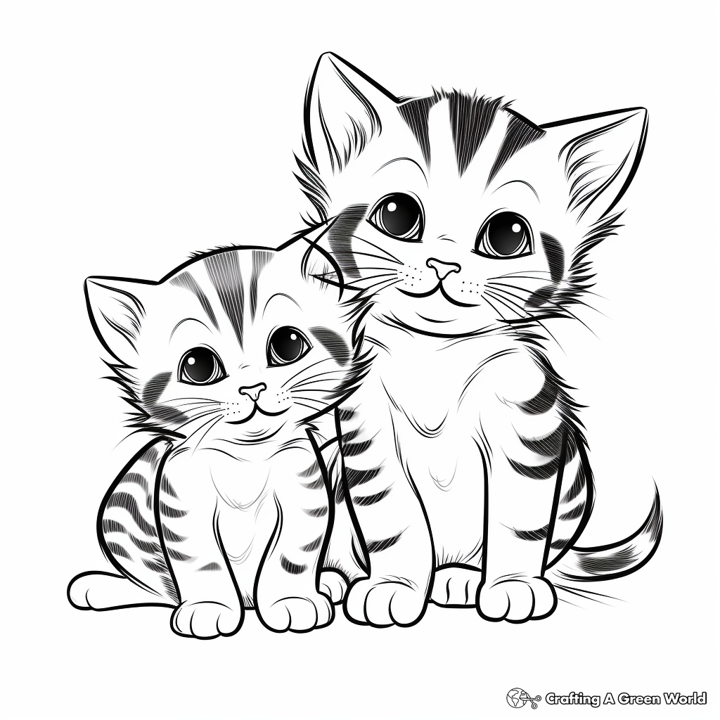 Cuddly Bengal Kittens Coloring Pages 4