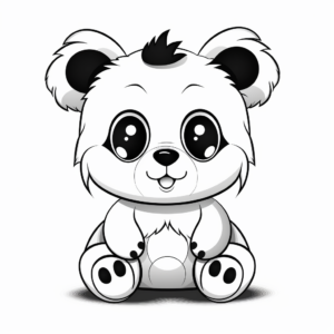 Cuddly Big-Eyed Panda Coloring Pages 1