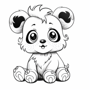 Cuddly Big-Eyed Panda Coloring Pages 3