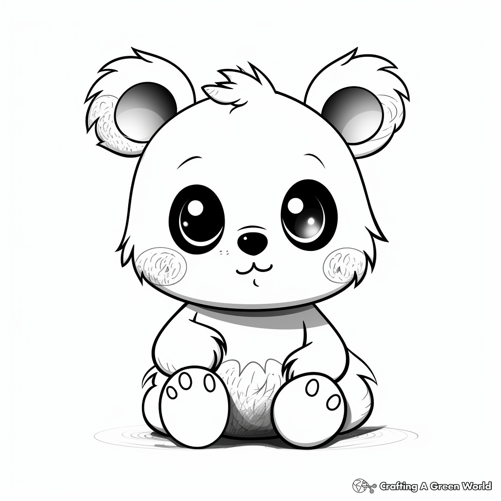 Cuddly Big-Eyed Panda Coloring Pages 4