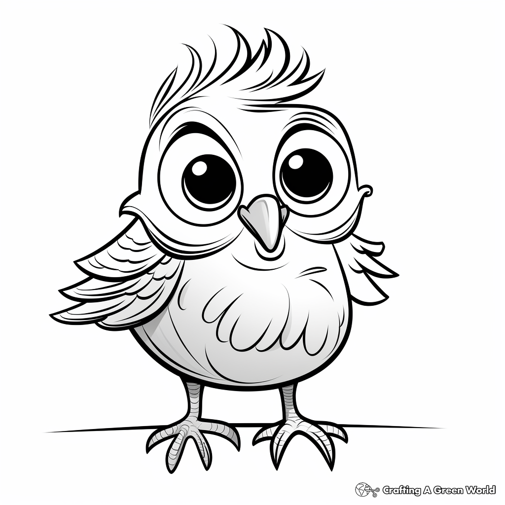 Cuddly Cartoon Pigeon Coloring Pages 1