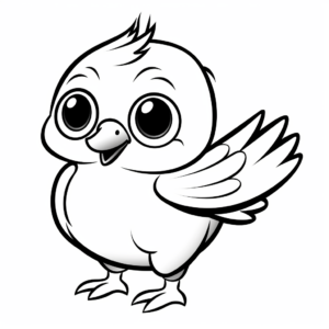 Cuddly Cartoon Pigeon Coloring Pages 3