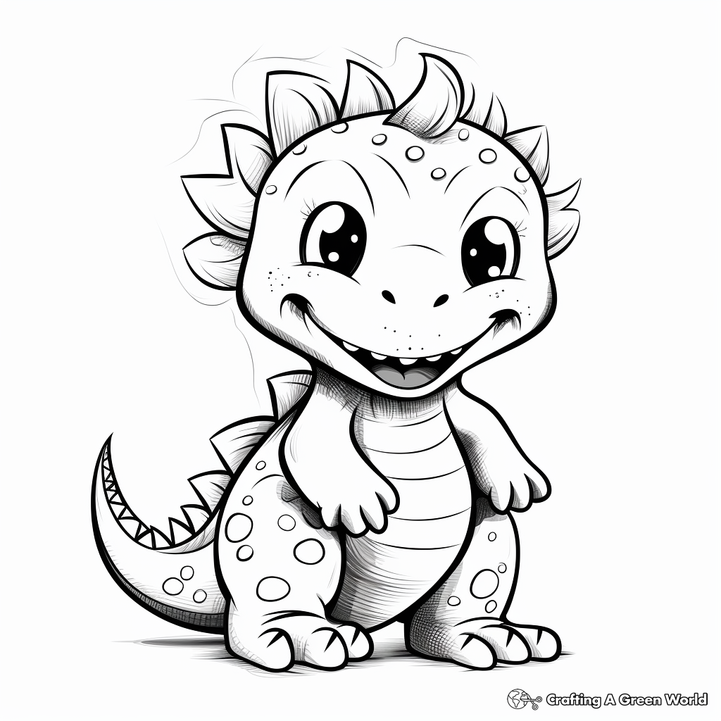 Cuddly Dinosaur Babies Coloring Page 1