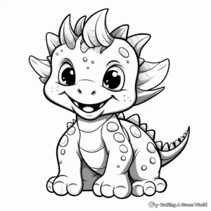 Cuddly Dinosaur Babies Coloring Page 3