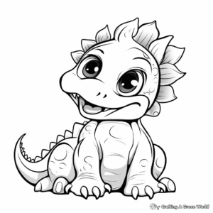 Cuddly Dinosaur Babies Coloring Page 4