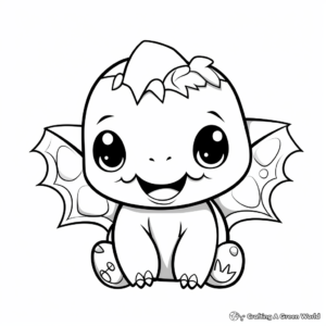 Cuddly Kawaii Baby Dino Coloring Pages 3