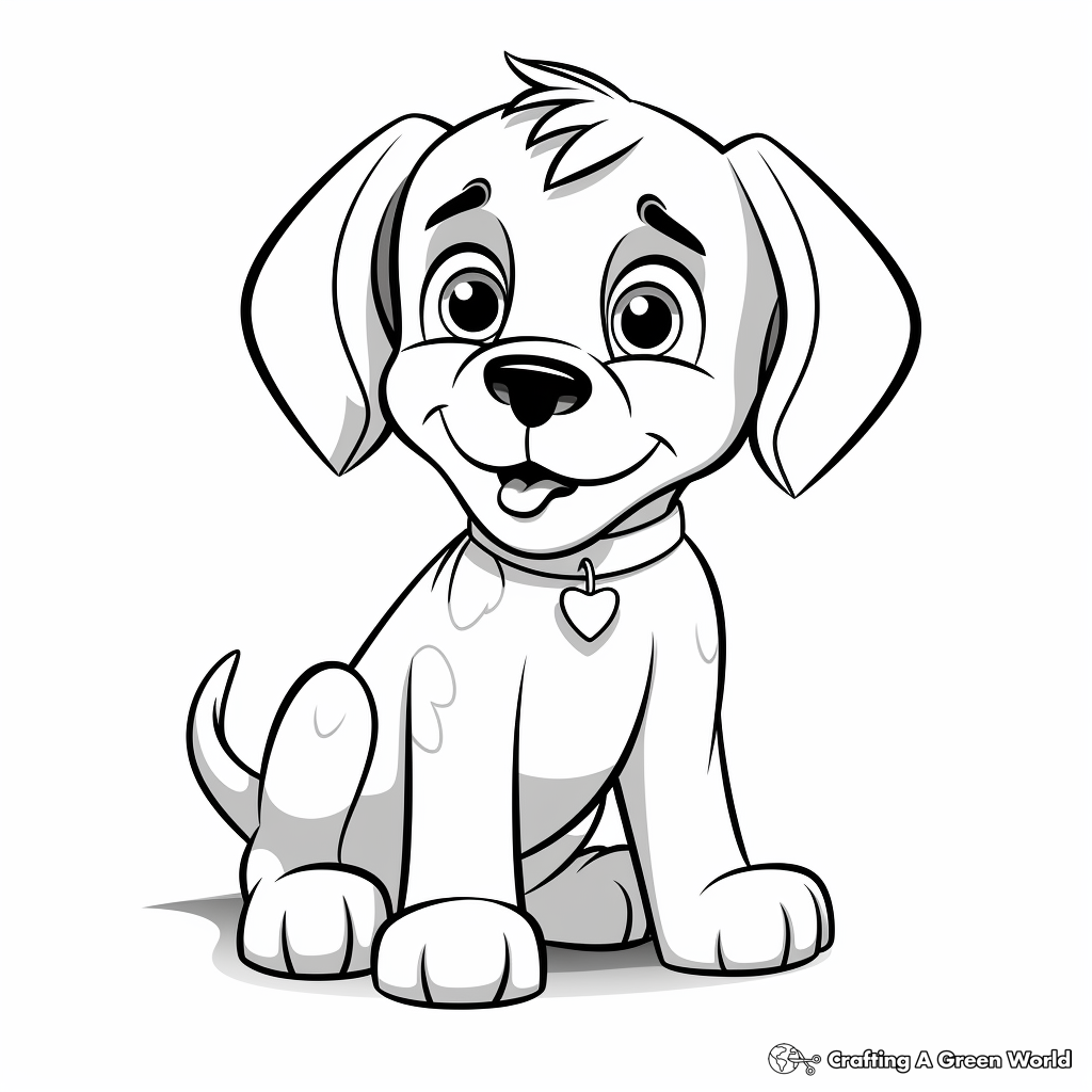 Cuddly Puppy Dog Coloring Pages 2