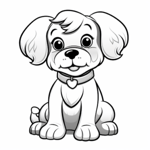 Cuddly Puppy Dog Coloring Pages 4