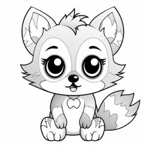 Cuddly Raccoon with Big Eyes Coloring Pages 2