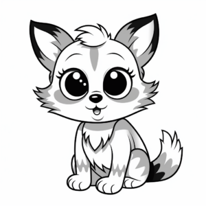 Cuddly Raccoon with Big Eyes Coloring Pages 3