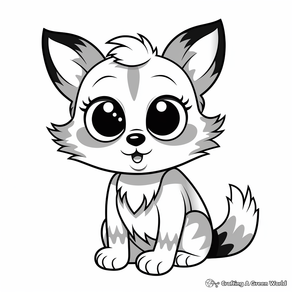 Cuddly Raccoon with Big Eyes Coloring Pages 3