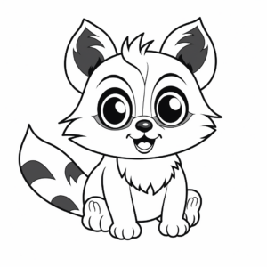 Cuddly Raccoon with Big Eyes Coloring Pages 4