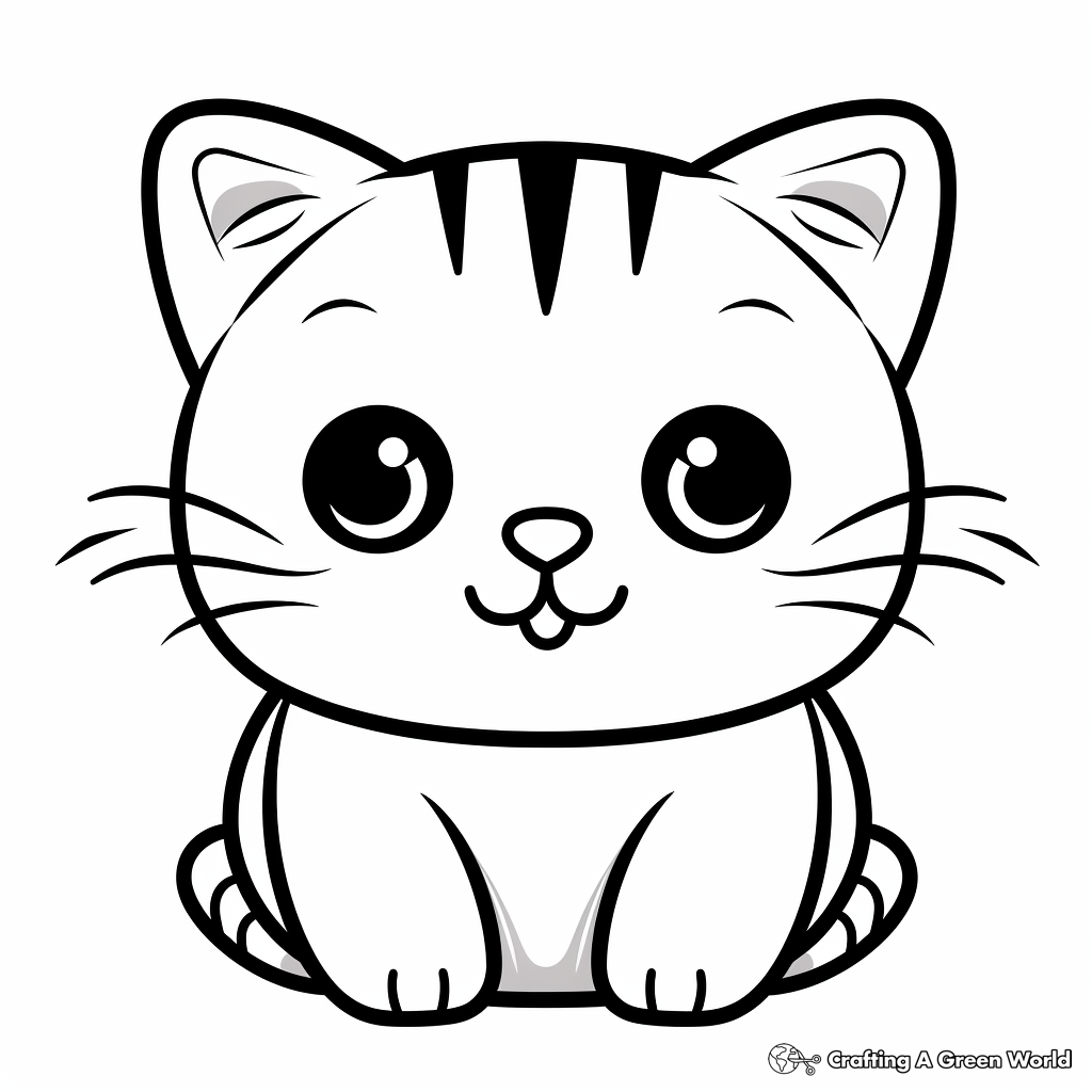 Cuddly Scottish Fold Cat Face Coloring Pages 4