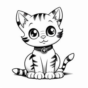 Cuddly Shorthair Kitty Coloring Pages for Kids 3