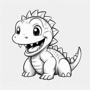 Cuddly Small Dinosaur Coloring Pages 2