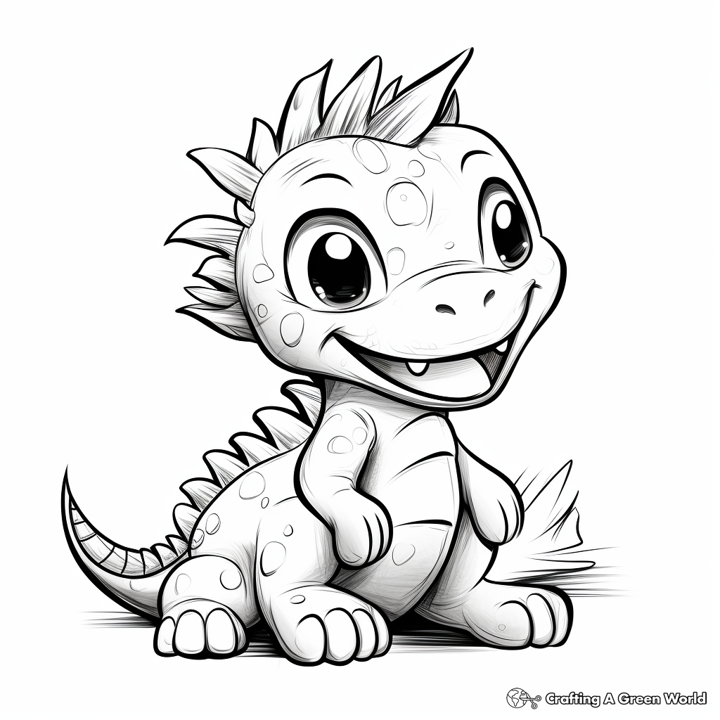 Cuddly Small Dinosaur Coloring Pages 3