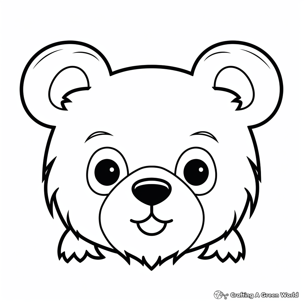 Cuddly Teddy Bear Face Coloring Pages for Children 4