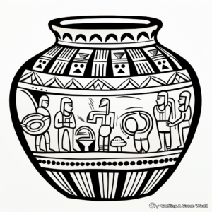 Culture-Inspired African Pottery Coloring Pages 1