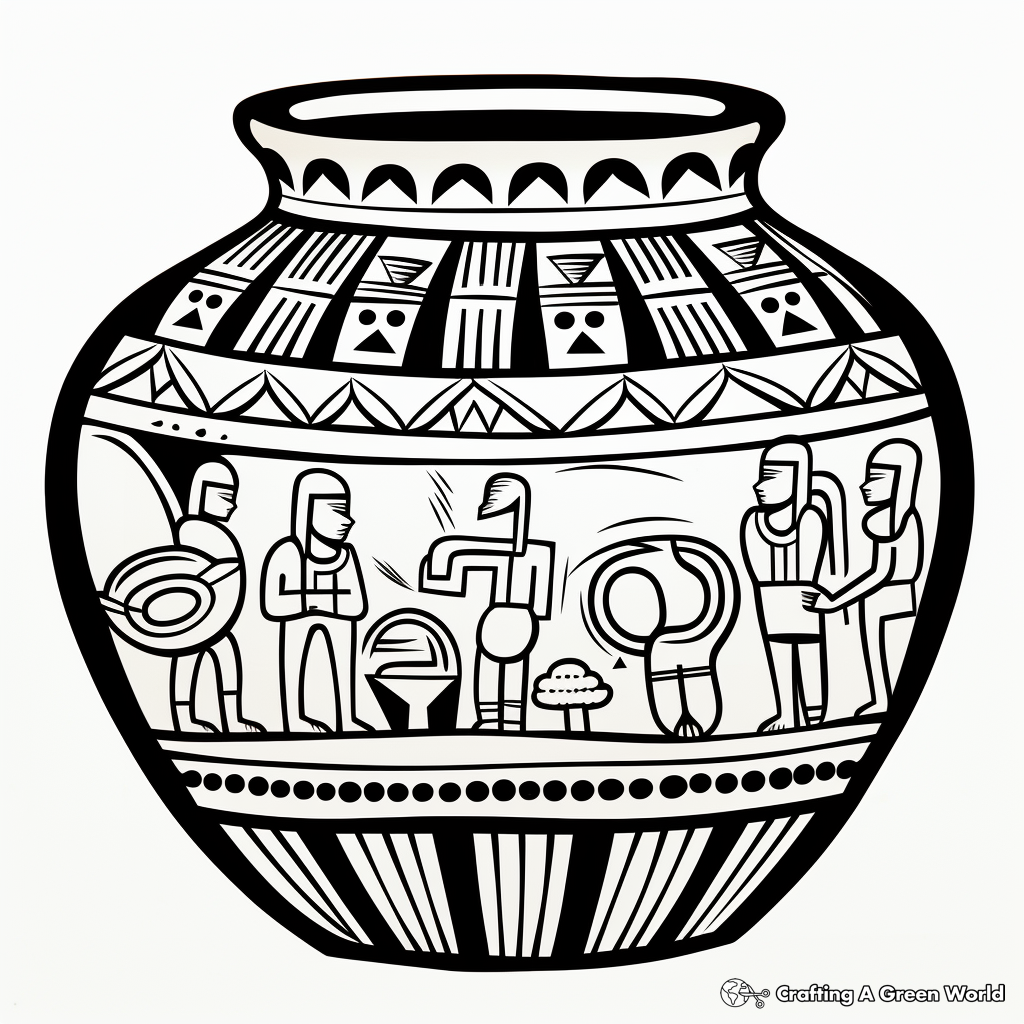 Culture-Inspired African Pottery Coloring Pages 1