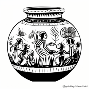 Culture-Inspired African Pottery Coloring Pages 2