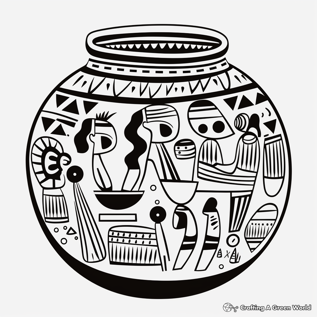 Culture-Inspired African Pottery Coloring Pages 3