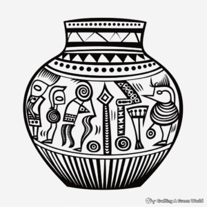 Culture-Inspired African Pottery Coloring Pages 4