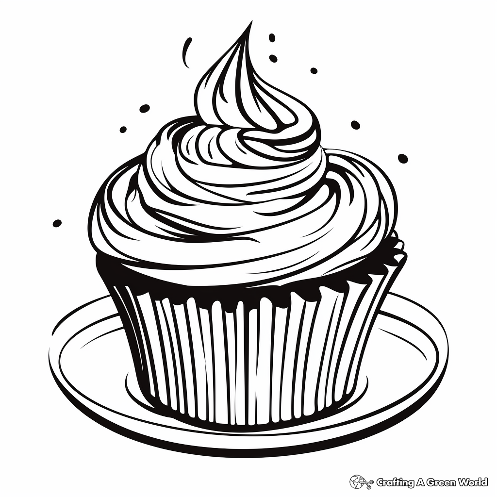Cupcake Swirl Coloring Pages for Cake Lovers 1