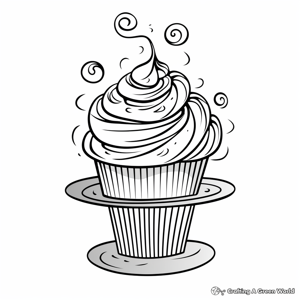 Cupcake Swirl Coloring Pages for Cake Lovers 2