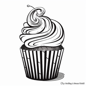 Cupcake Swirl Coloring Pages for Cake Lovers 3