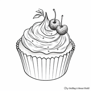 Cupcake with fruits on the top Coloring Pages 3