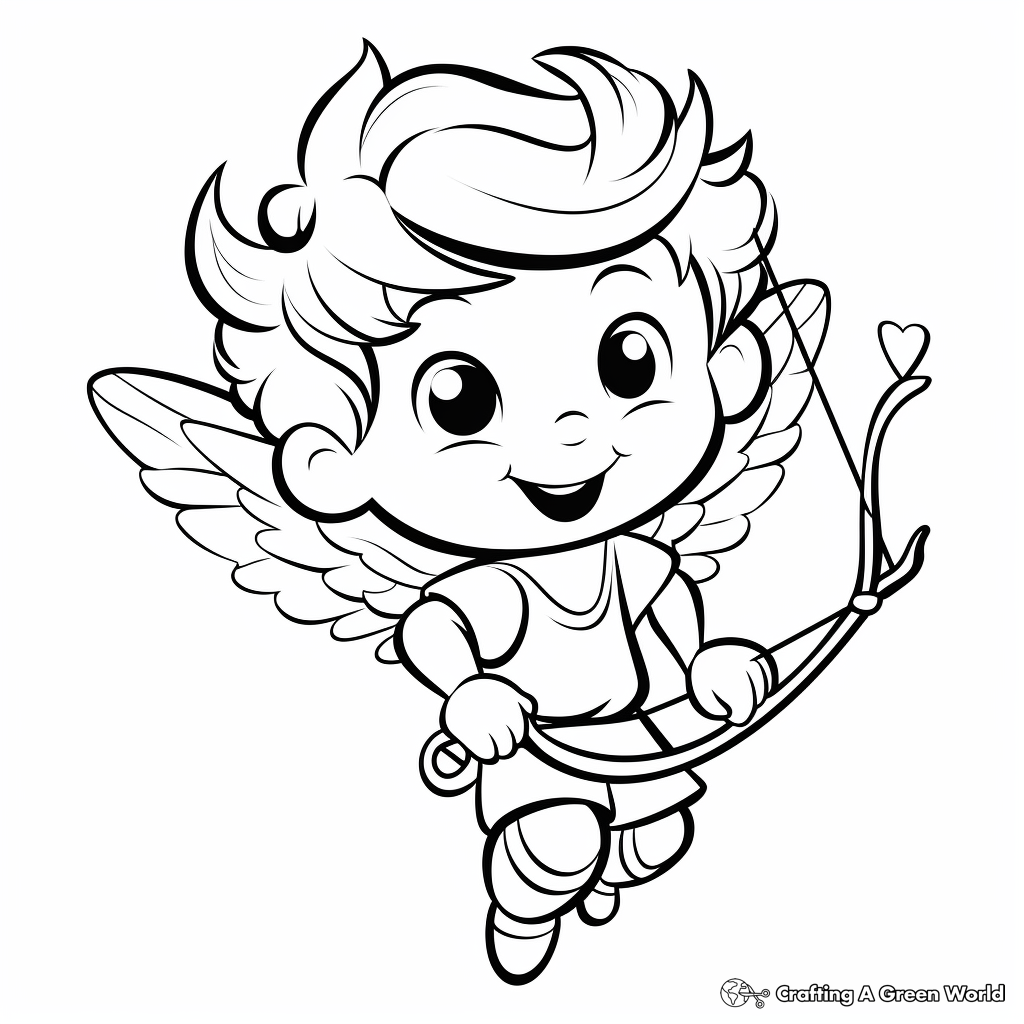 Cupid Spreading Love Coloring Pages 3