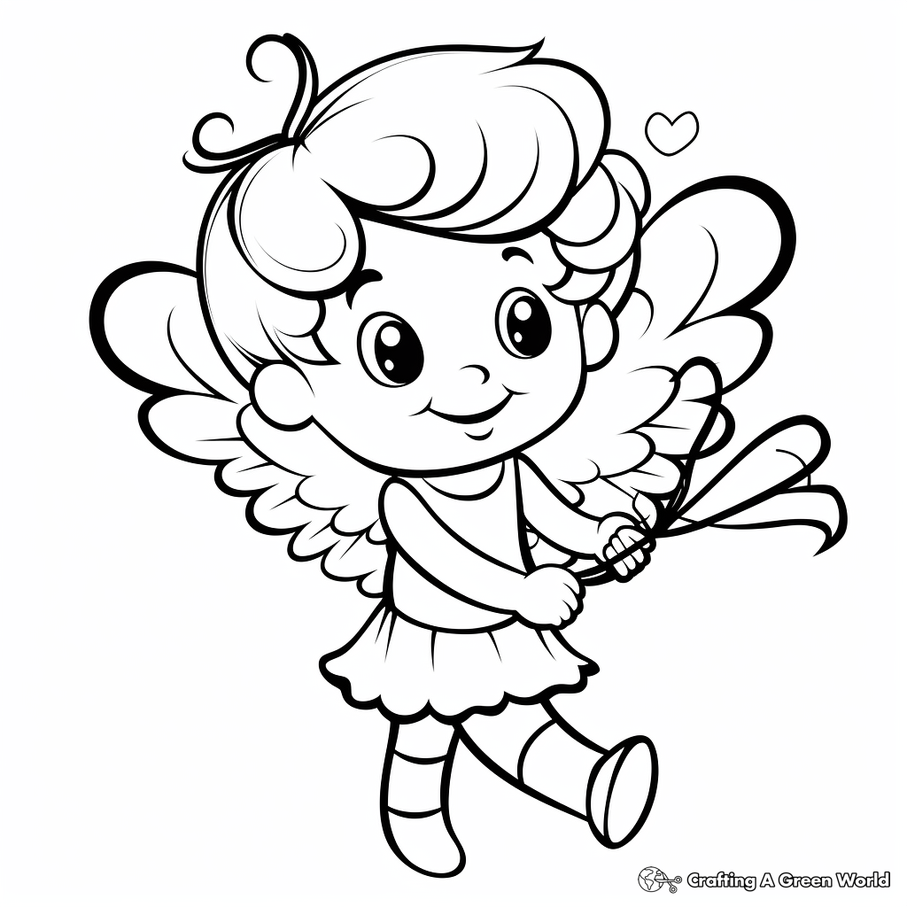 Cupid Spreading Love Coloring Pages 4