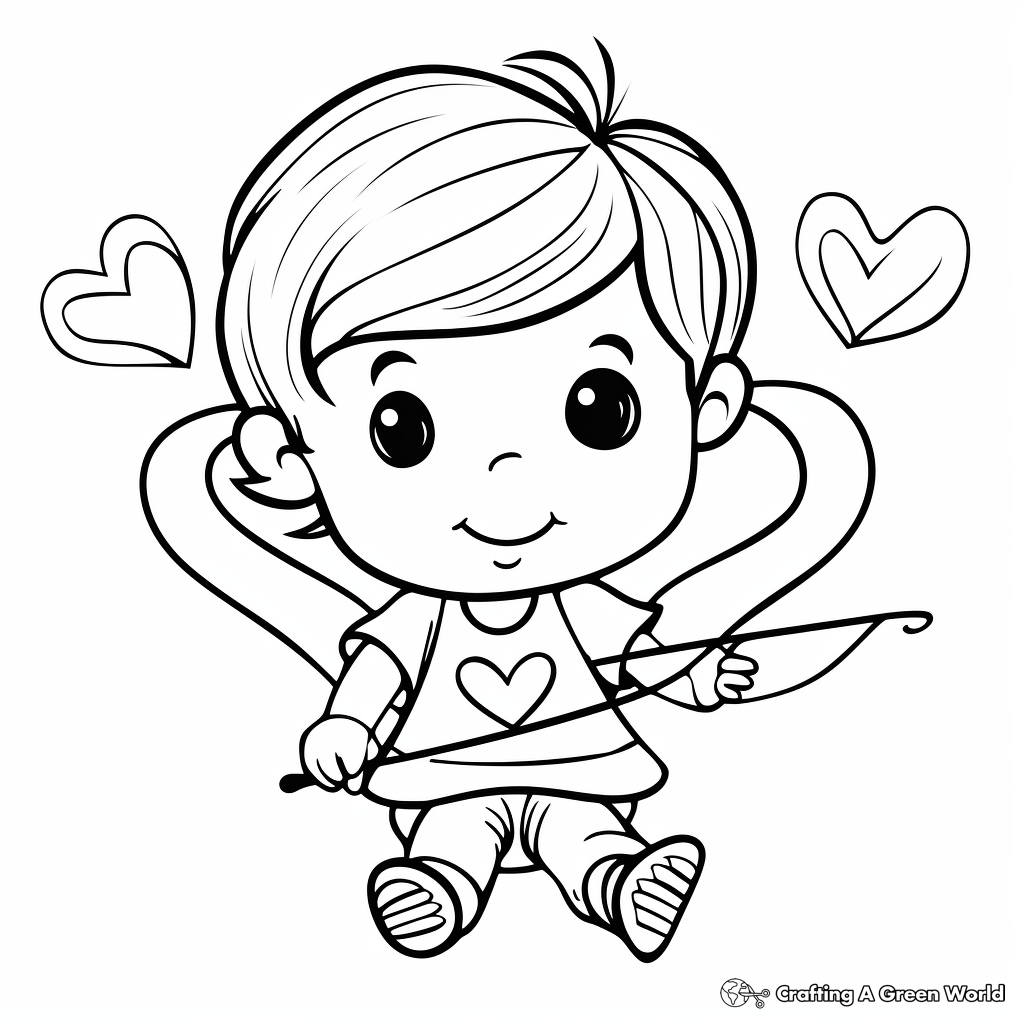 Cupids Arrow 'I love You' Coloring Pages 2