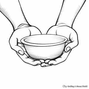 Cupped Hands Coloring Pages: Receiving & Giving Concept 2