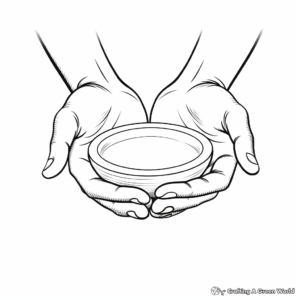 Cupped Hands Coloring Pages: Receiving & Giving Concept 4