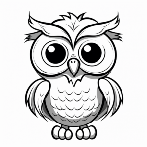 Curious Cartoon Owl Coloring Pages 1