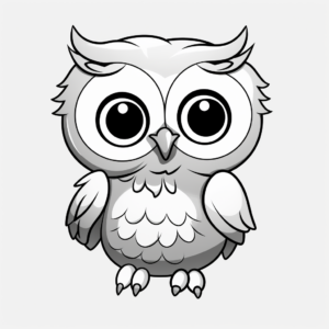 Curious Cartoon Owl Coloring Pages 2