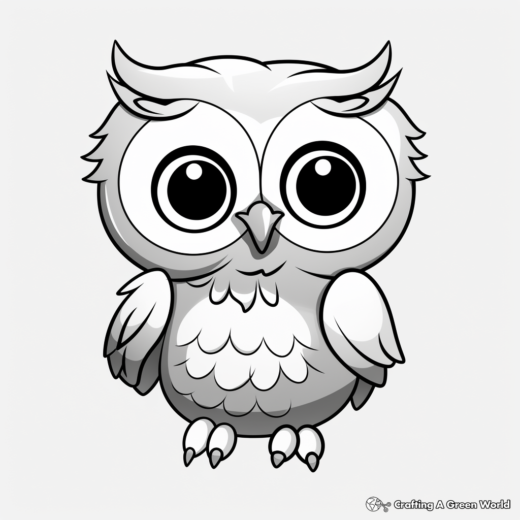 Curious Cartoon Owl Coloring Pages 2