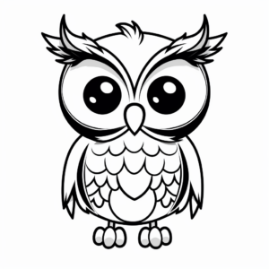 Curious Cartoon Owl Coloring Pages 3