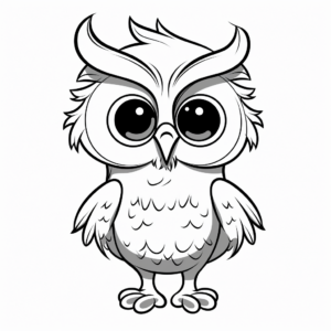 Curious Cartoon Owl Coloring Pages 4