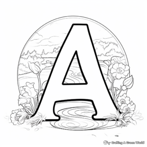 Cursive 'A' Coloring Pages for Practice 1