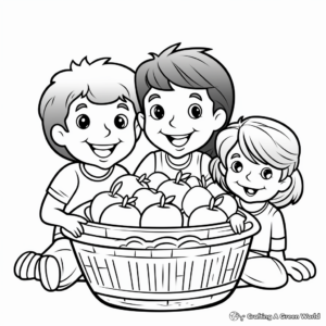 Customizable Fruit Basket Coloring Pages for Creative Kids 1