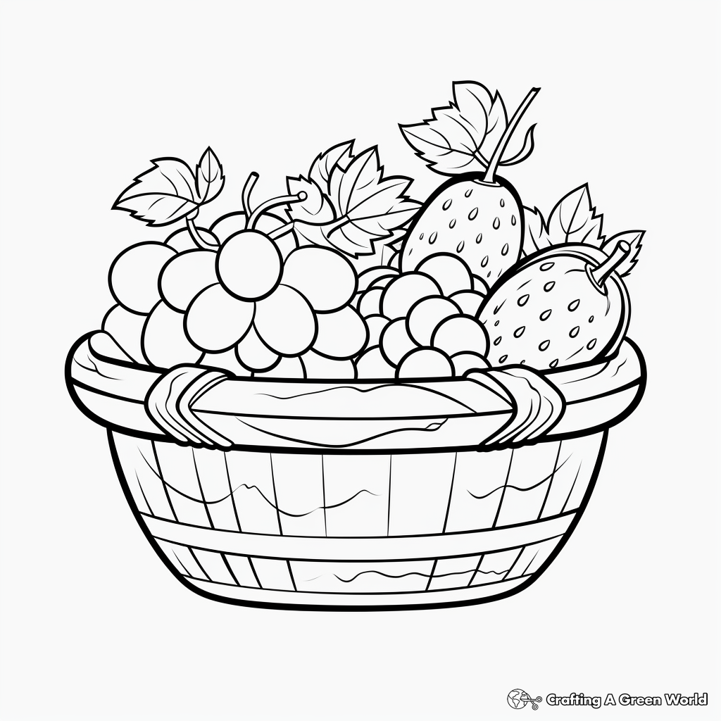 Customizable Fruit Basket Coloring Pages for Creative Kids 2