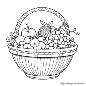Customizable Fruit Basket Coloring Pages for Creative Kids 3